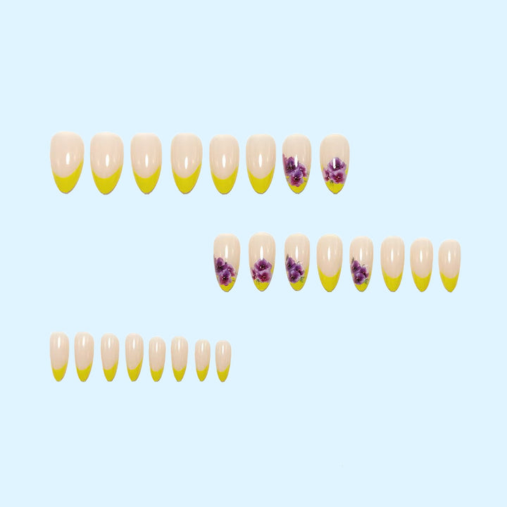 Artificial nails with colorful flower design Bowlift