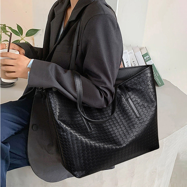 Woven Leather Tote Bag Bowlift