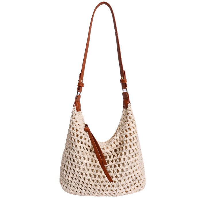 Trendy Mesh Bag with Leather Accents Bowlift