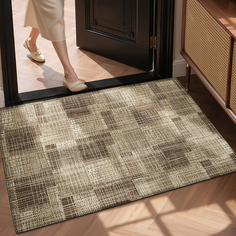 Plaid Pattern Welcome Mat Bowlift