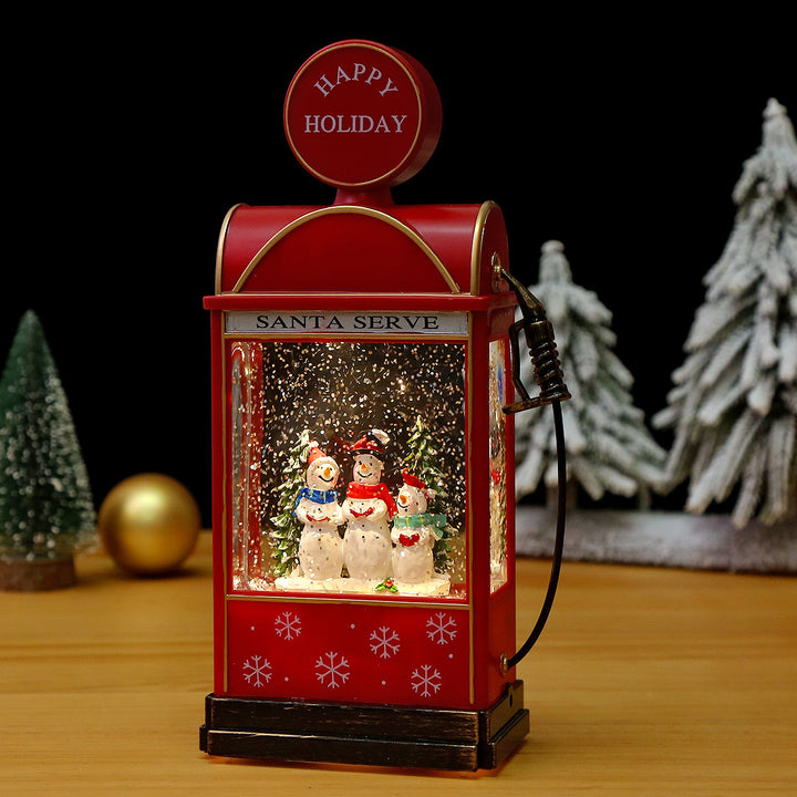Nostalgic Christmas lantern with moving snowman scene Bowlift