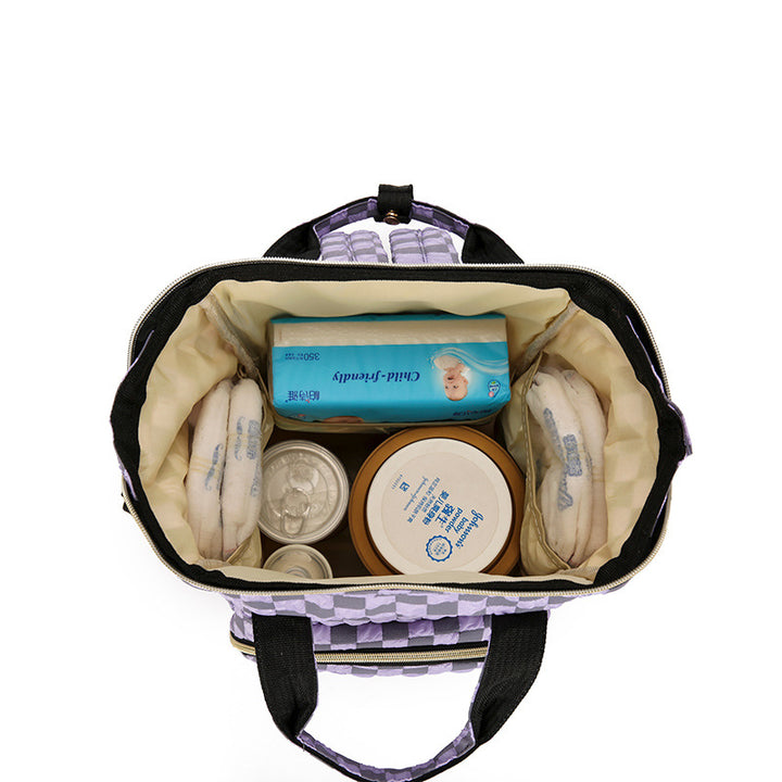 Checkered Patterned Backpack Bowlift