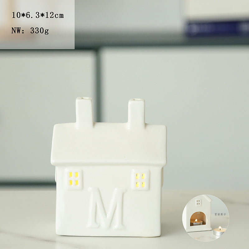 Decorative Ceramic House Candle Holder Bowlift
