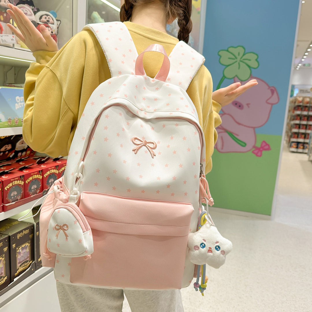 Playful Bow-Embellished Backpack Bowlift