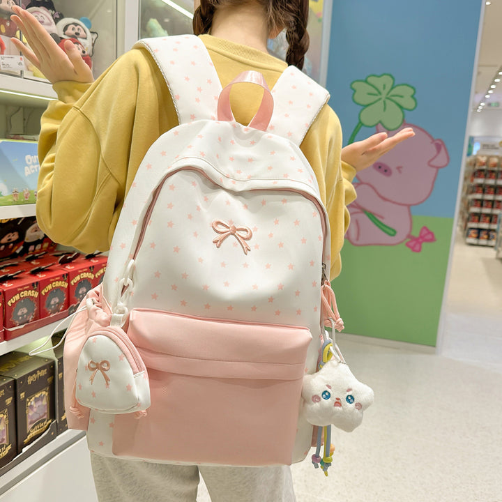 Playful Bow-Embellished Backpack Bowlift