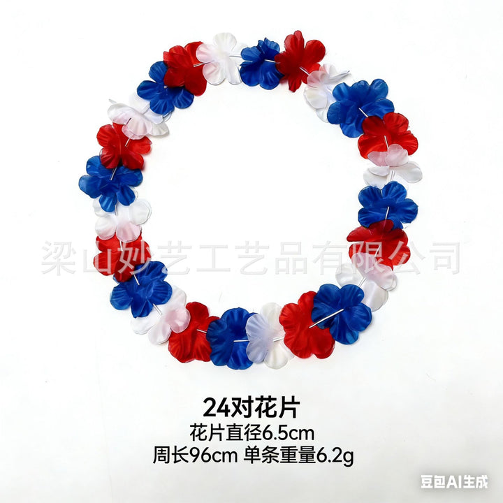 Unisex nan Hawaiian flower collar made of lightweight fabric flowers for party Luau Bowlift