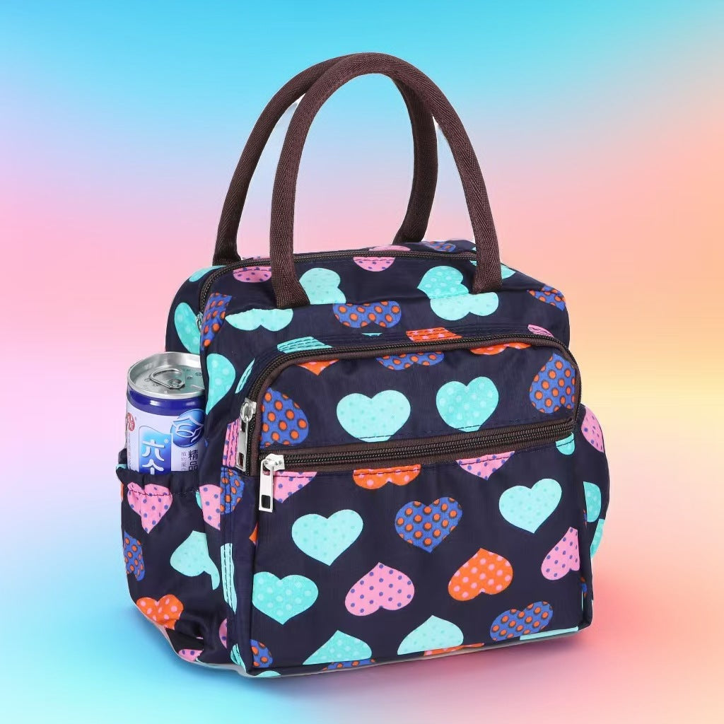 Insulated Cat Print Lunch Cooler Bag Bowlift