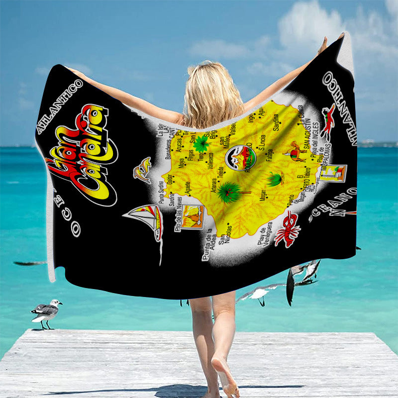 Beach towel with unique geographical motifs Bowlift