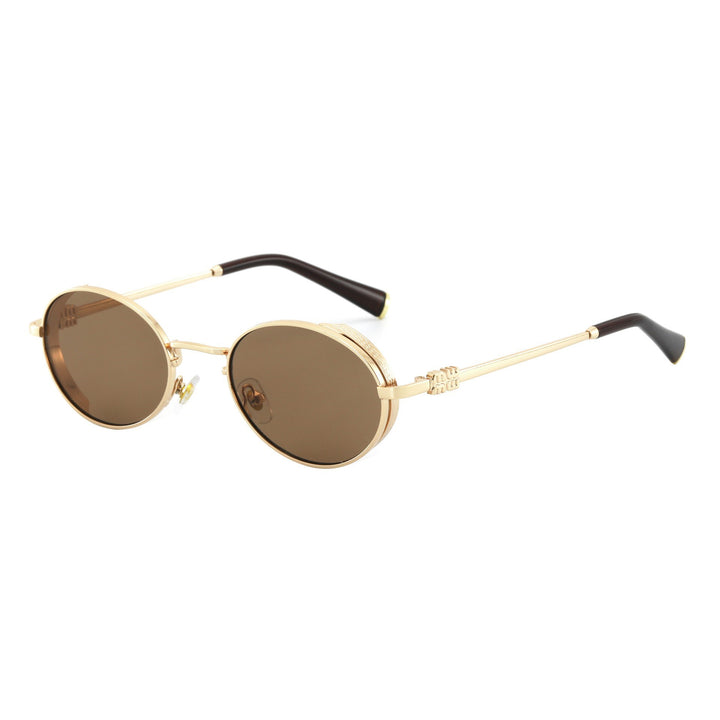 Ladies Round Designer Sunglasses with Elegant Metal Frame Bowlift