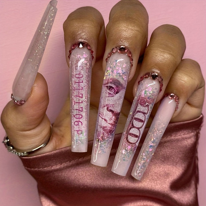 Artificial nail set with shimmering accents Bowlift