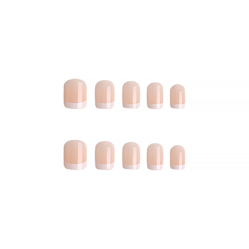 Artificial nail set with elegant French tips and natural shine Bowlift