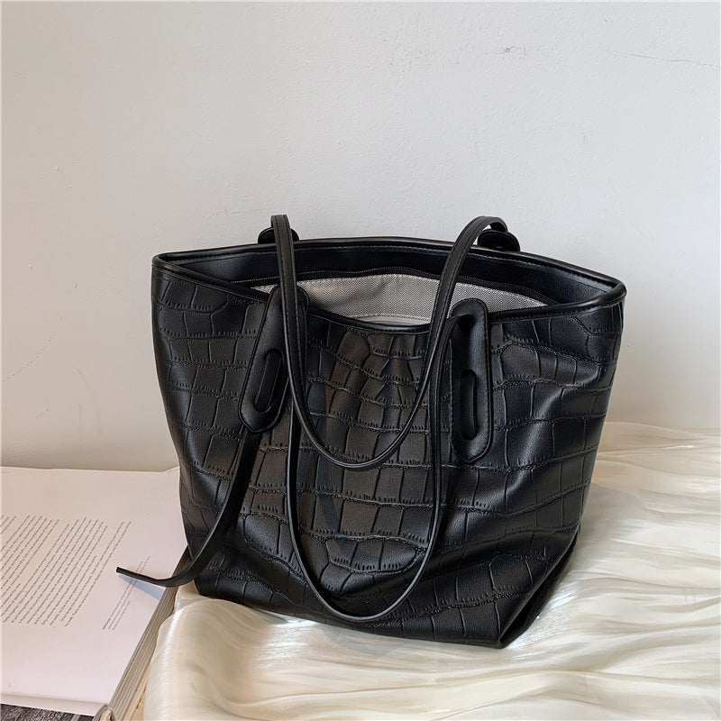 Crocodile-Embossed Tote Bag Bowlift