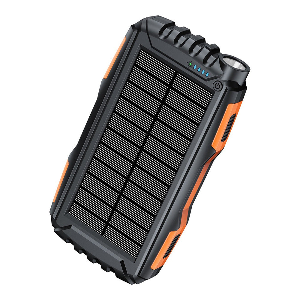 Solar-powered power bank with LED flashlight and sturdy housing Bowlift