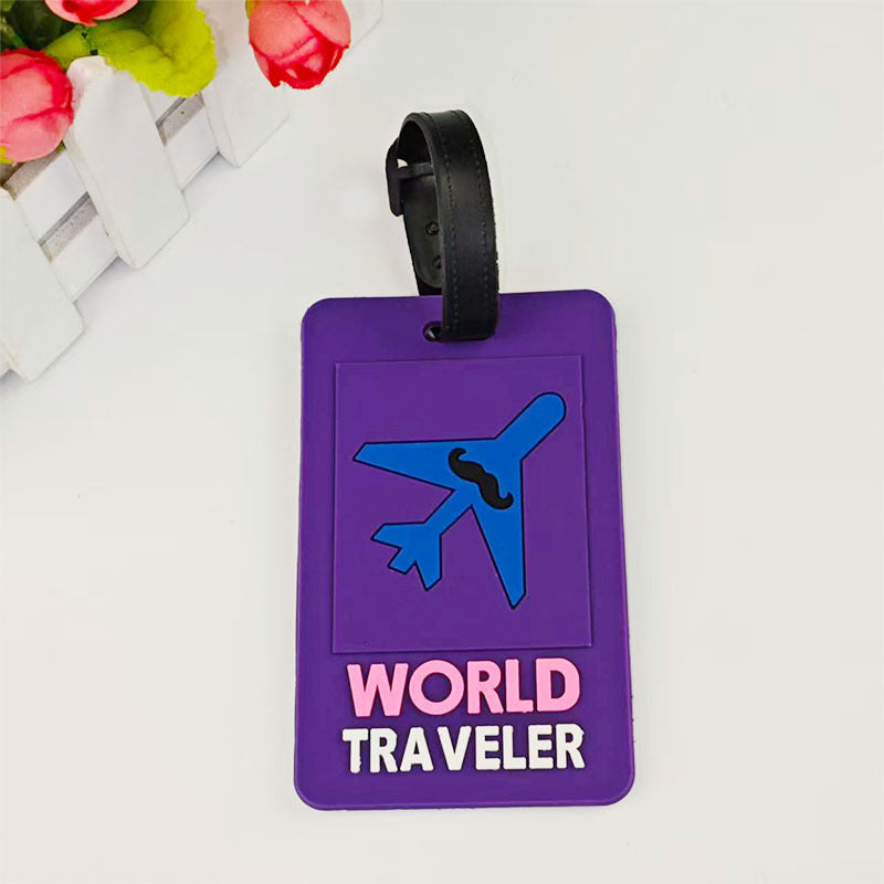 Unisex Travel-Themed Silicone Luggage Tag Bowlift