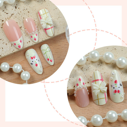Decorative Designer Press-On Nail Art Set Bowlift