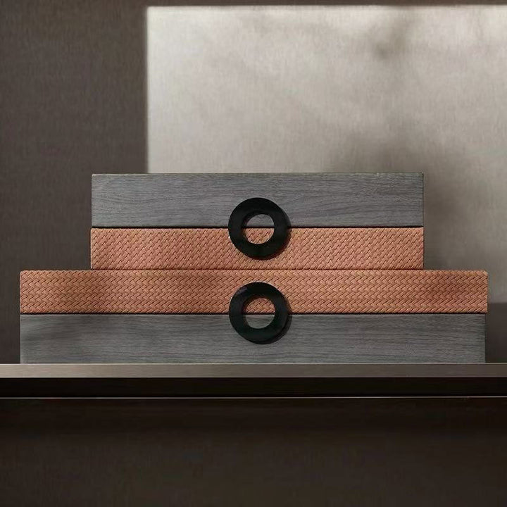 Decorative Storage Boxes with Woven Accents