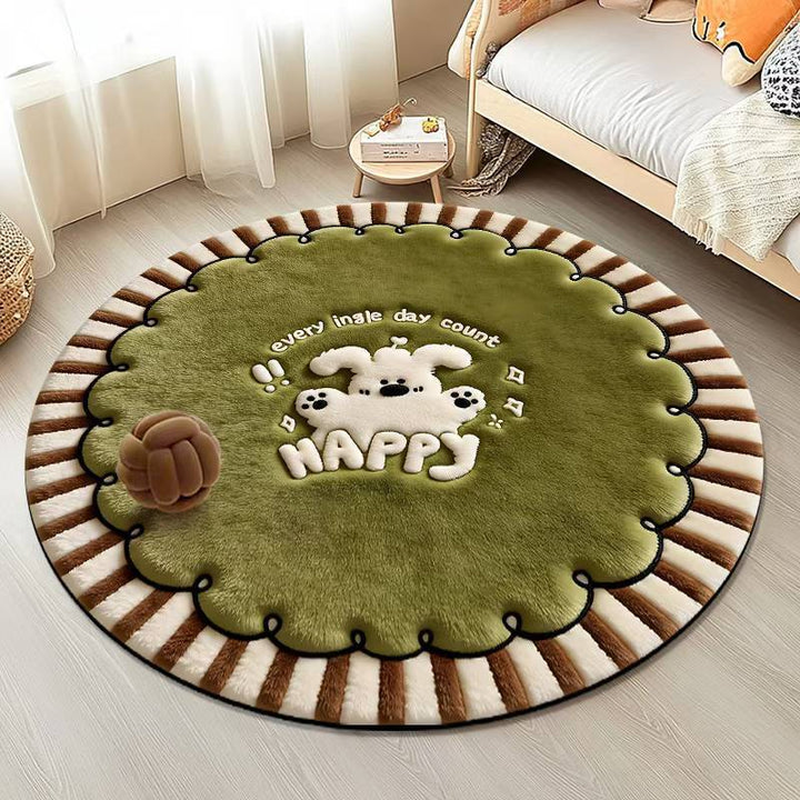 Cute Cartoon-Themed Plush Area Rug