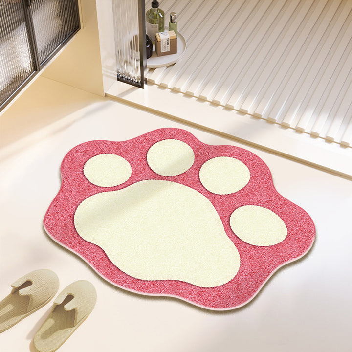 Fun Paw Print Bath Mat Bowlift