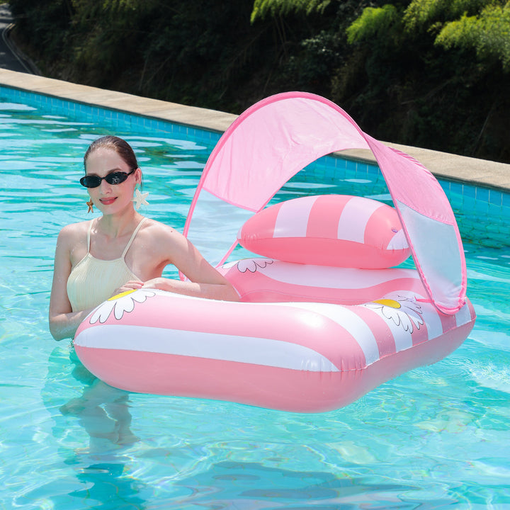 Women's Inflatable Lounger with Flower Design Bowlift