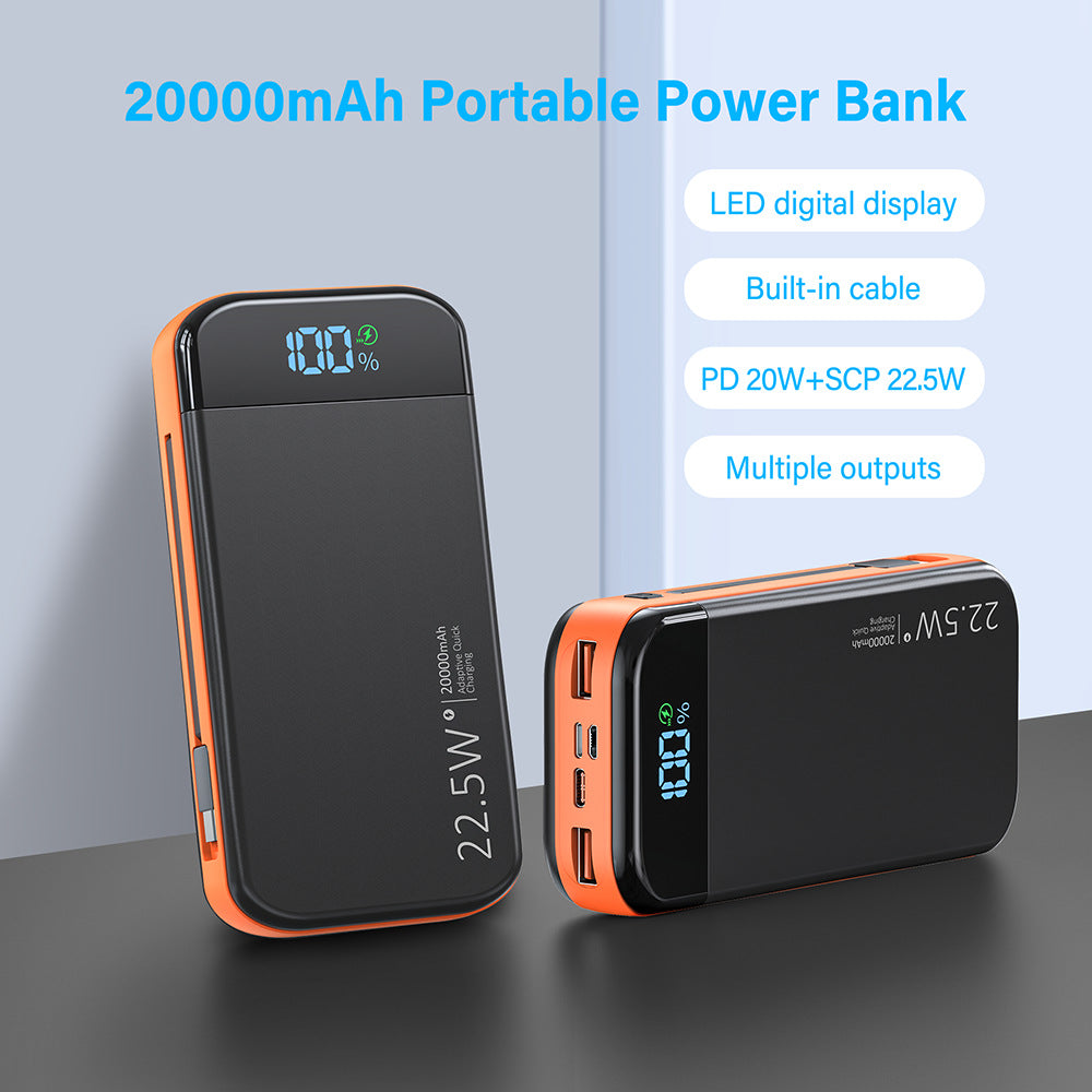 Powerbank with Integrated Digital Charging Display and Multiple Fast Charging Function Bowlift
