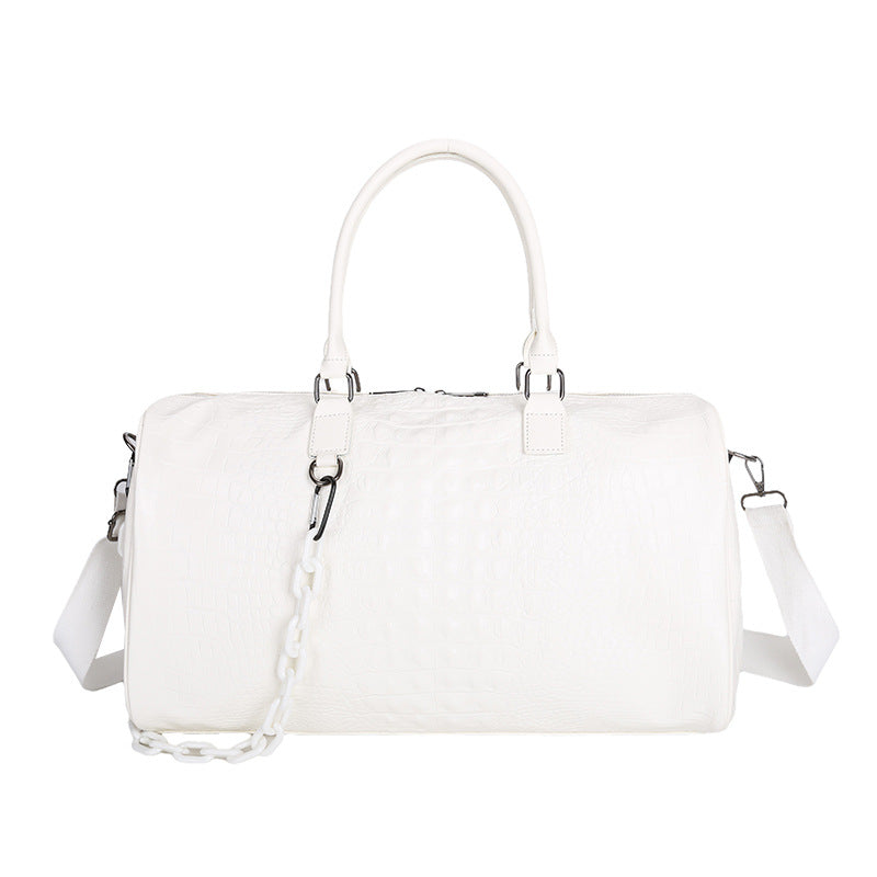 Crocodile Textured Luxurious Travel Duffle Bag Bowlift