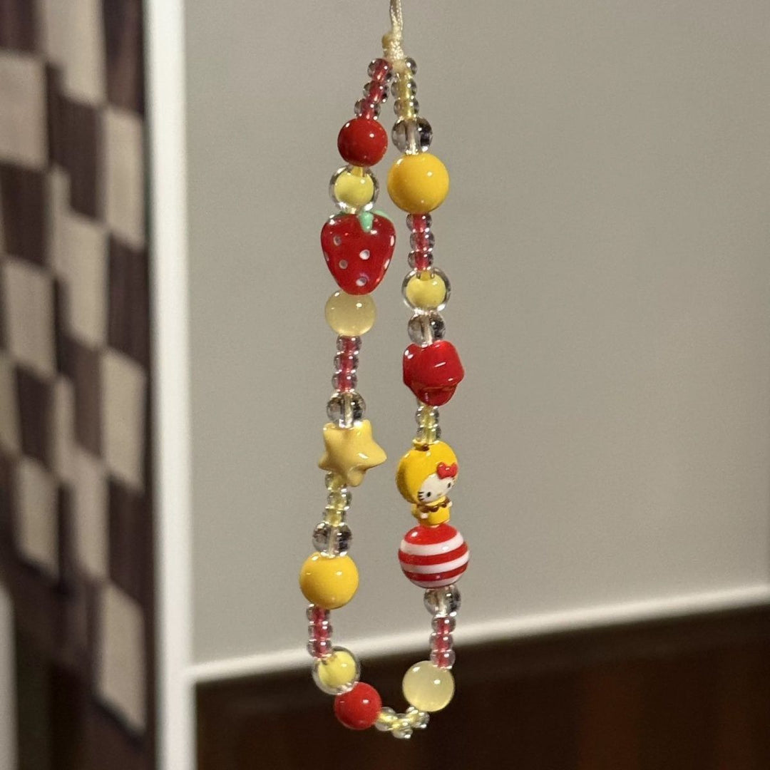 Creative Beaded Charm Phone Lanyard Bowlift