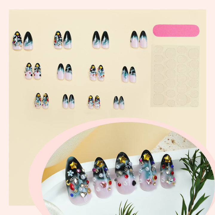 Artistic Press-On Nail Collection with Decorative Elements Bowlift