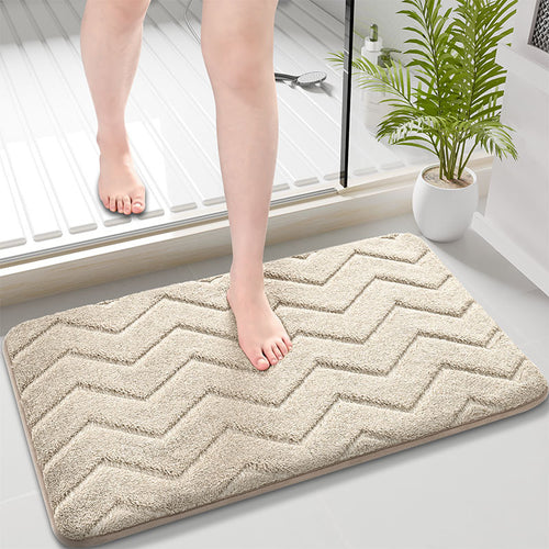 Herringbone Pattern Soft Bathroom Mat Bowlift
