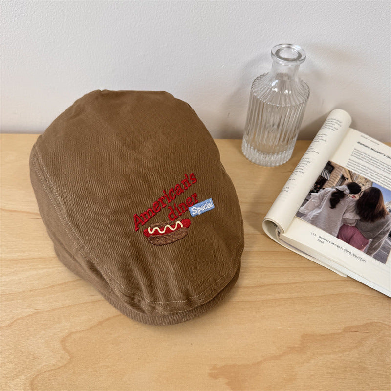 Men's Embroidered Casual Newsboy Cap Bowlift