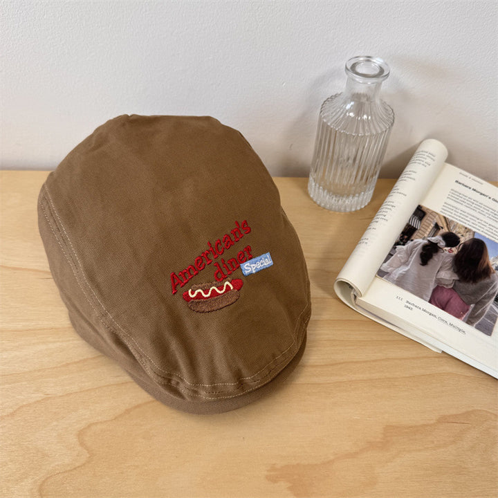 Men's Embroidered Casual Newsboy Cap Bowlift
