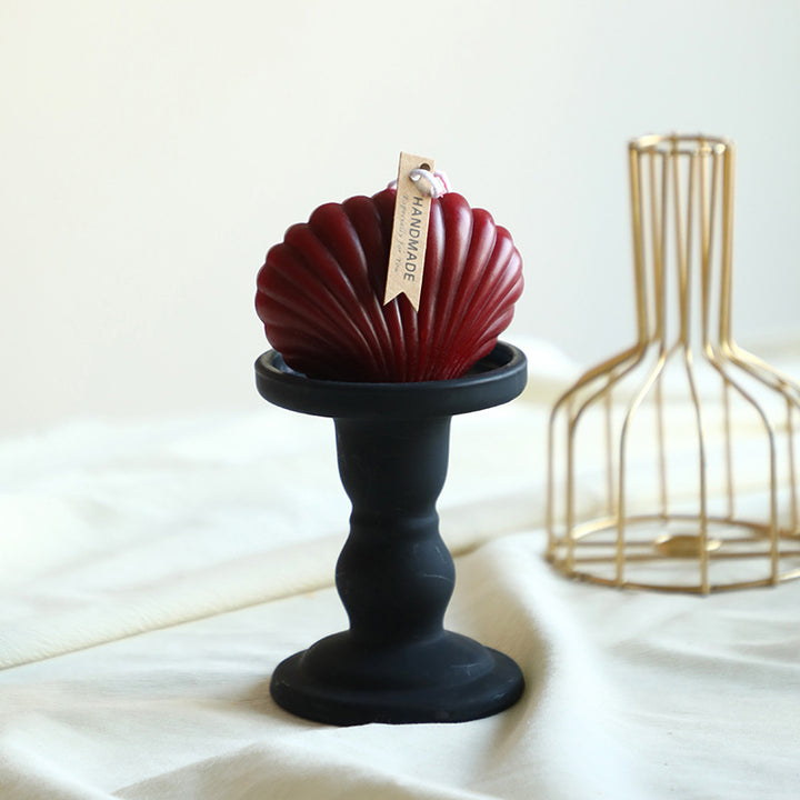 Ribbed Stacked Sphere Decorative Scented Pillar Candle With Long Cotton Wick