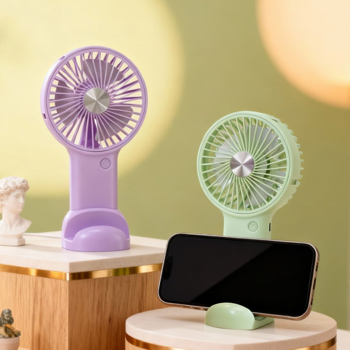 Women's Portable Handheld Fan with Powerful Battery and USB Charging Function Bowlift