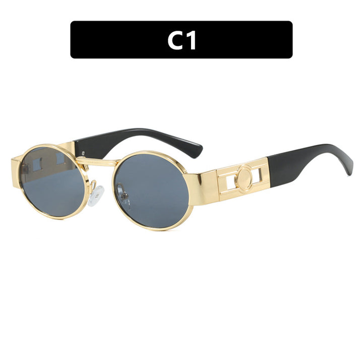 Ladies round sunglasses with fashionable metal frame and UV protection Bowlift