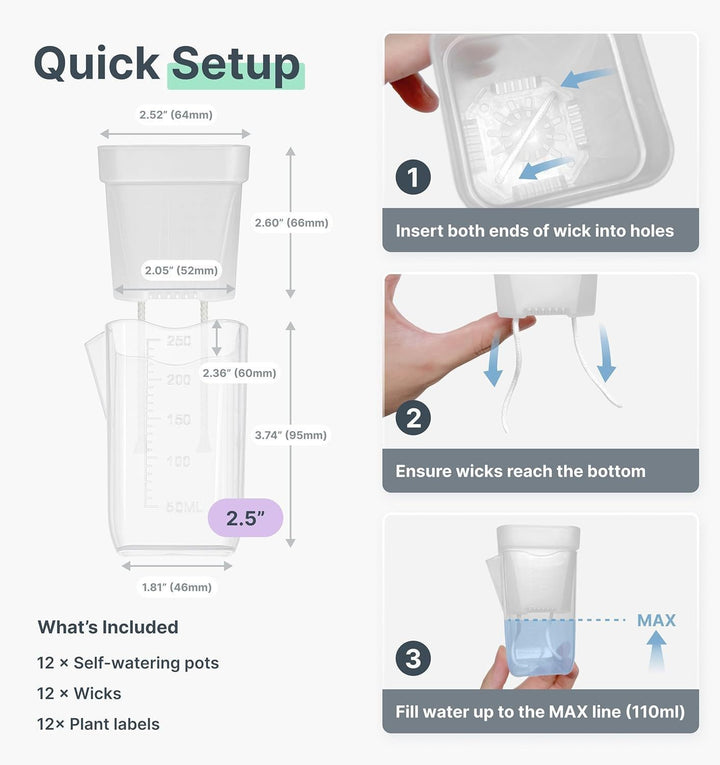 Self-Watering Seed Starter Pot System Bowlift