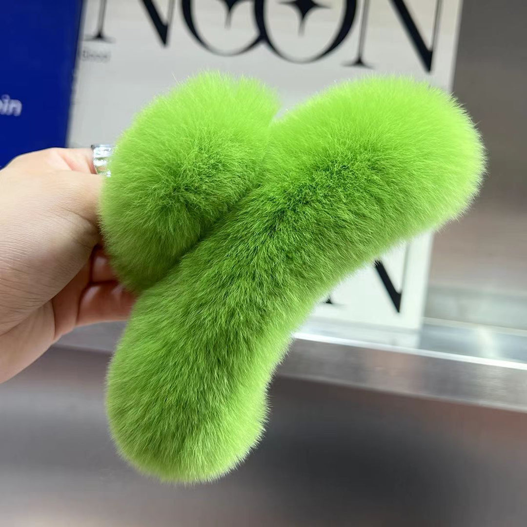 Plush Faux Fur Hair Claw Clip Bowlift