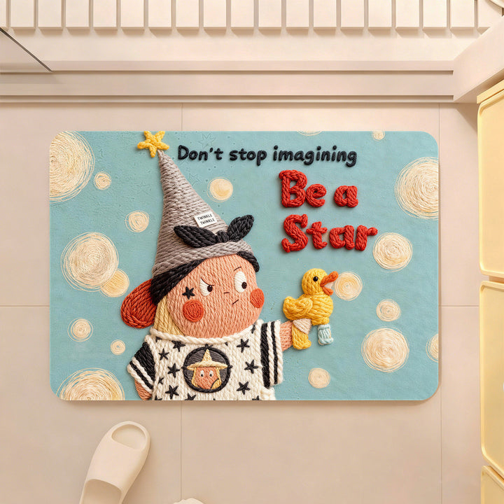 Playful Bread-Themed Bathroom Mat