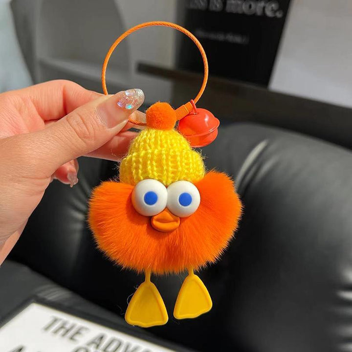 Cute Plush Duck Keychain Accessory Bowlift