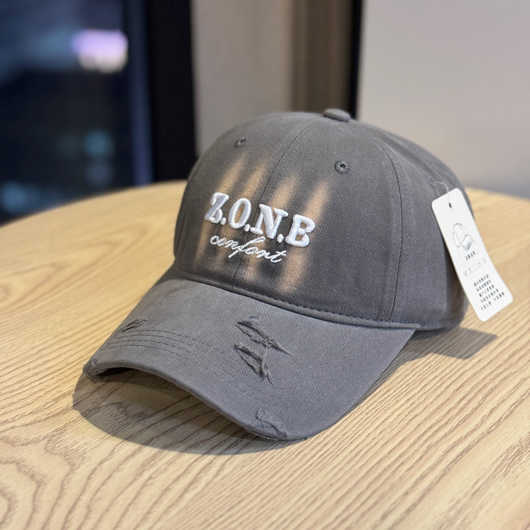 Unisex Distressed Cotton Baseball Cap Bowlift