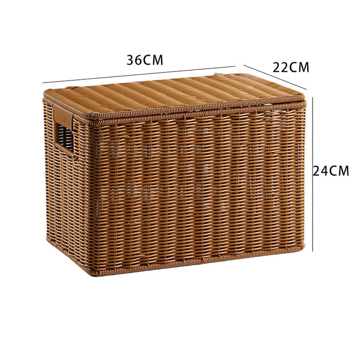 Handcrafted Rectangular Wicker Storage Box Bowlift