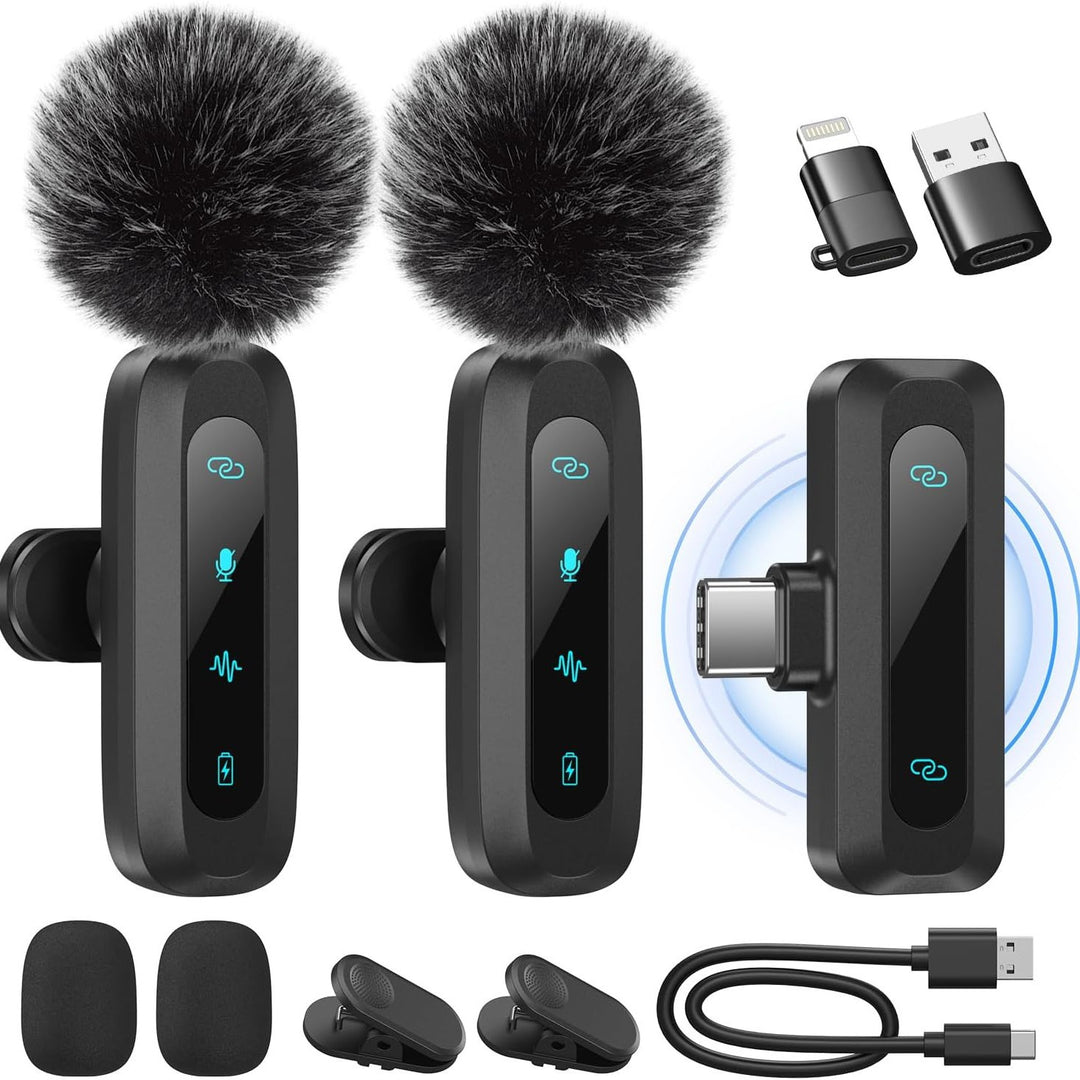 Wireless Lavalier Microphone with High-Sensitivity Audio Recording Bowlift