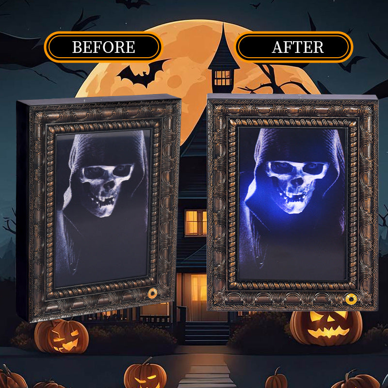 Animated Flaming Skull Wall Art Bowlift