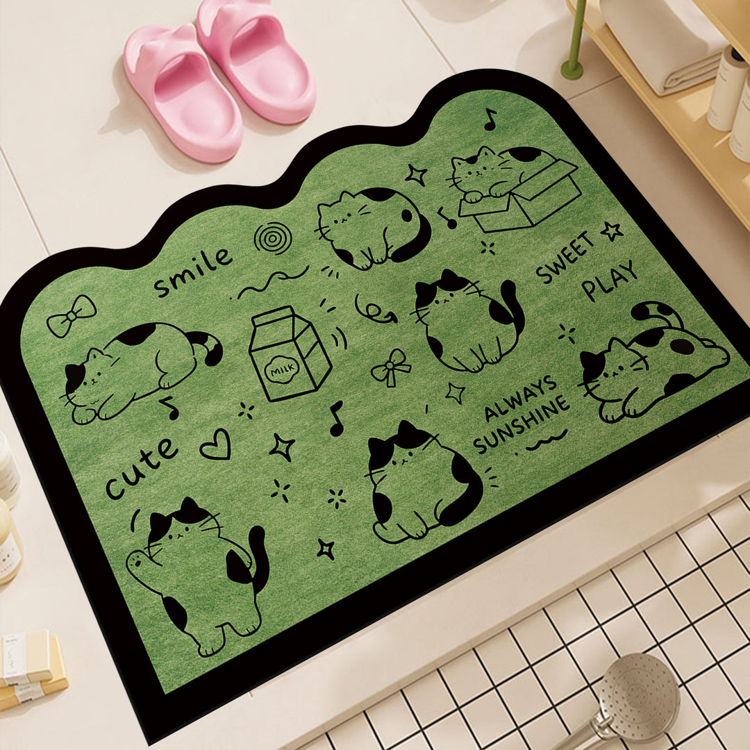 Playful Dog-Themed Decorative Bath Mat