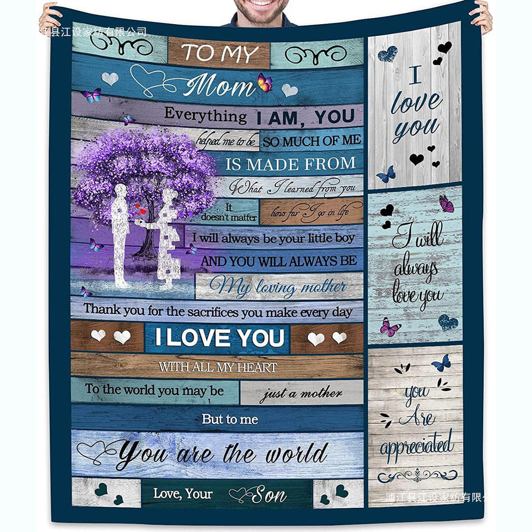 Sentimental Fleece Throw Blanket With Lion And Cub Graphic And Heartfelt Message For Dad