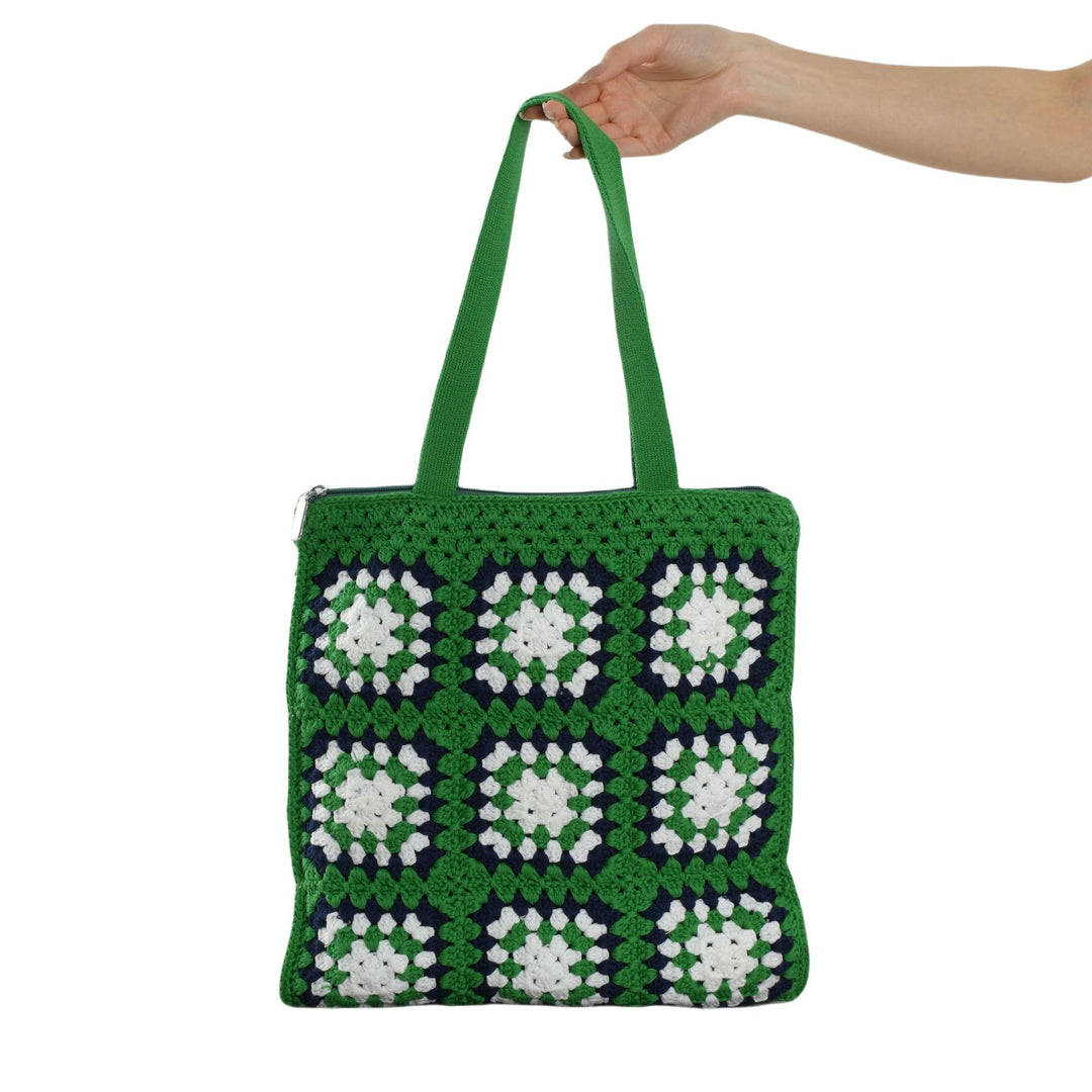 Handcrafted cotton tote bag in vintage granny design Bowlift