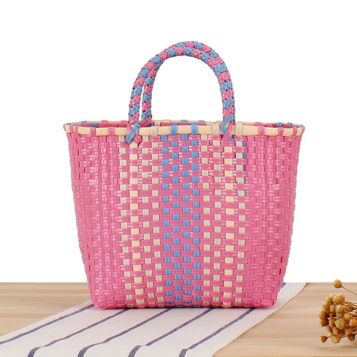 Colorful Woven Beach and Shopping Bag Bowlift