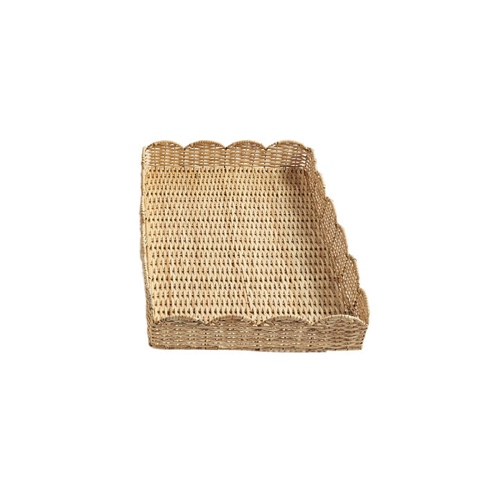 Scalloped Woven Storage Tray Bowlift