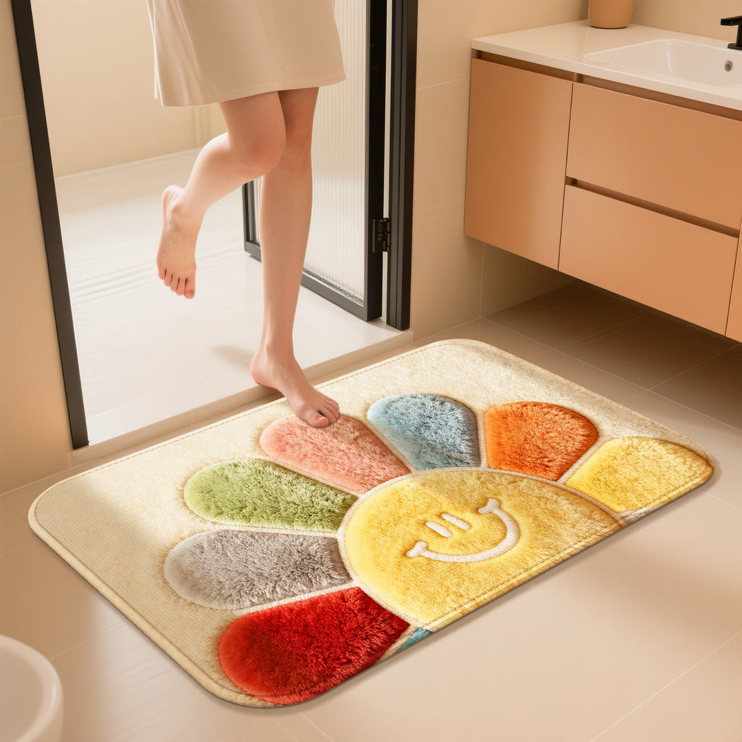 Floral Pattern Bath Mat Bowlift