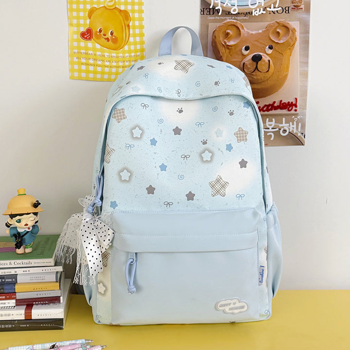 Fun Decorative Star-Patterned Backpack Bowlift