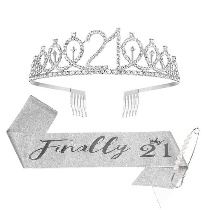 Ladies Sparkling Tiara with personalized 80th Birthday Inscription Bowlift