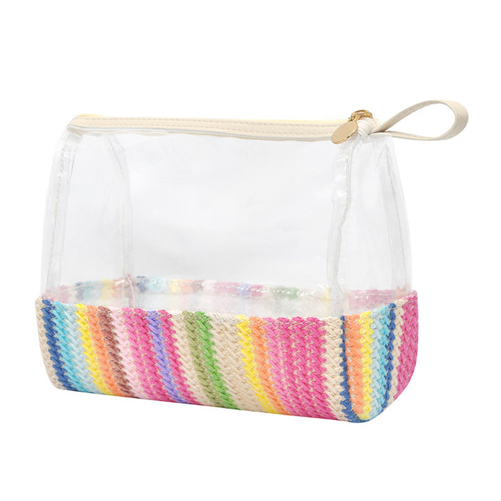 Cosmetic bag made of transparent material with woven bottom Bowlift
